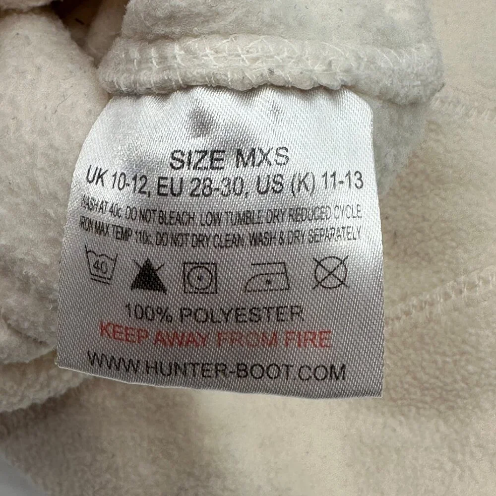 Hunter Kids Fleece Boot Socks in Ivory Kids 11-13